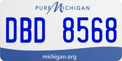 MI license plate DBD8568