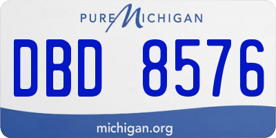 MI license plate DBD8576