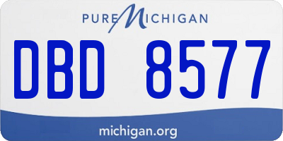 MI license plate DBD8577