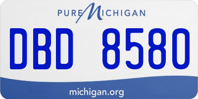 MI license plate DBD8580