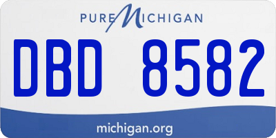 MI license plate DBD8582