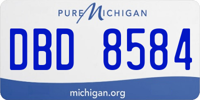 MI license plate DBD8584