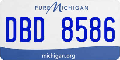MI license plate DBD8586