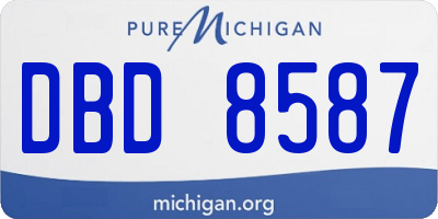 MI license plate DBD8587