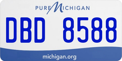 MI license plate DBD8588