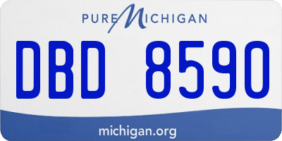 MI license plate DBD8590