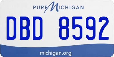 MI license plate DBD8592