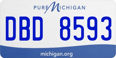 MI license plate DBD8593
