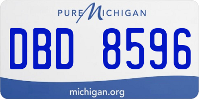 MI license plate DBD8596