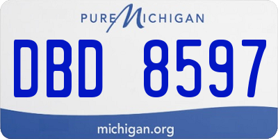 MI license plate DBD8597