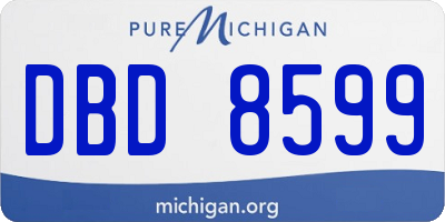 MI license plate DBD8599