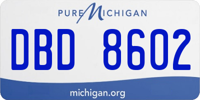 MI license plate DBD8602