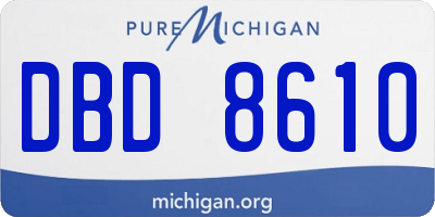 MI license plate DBD8610