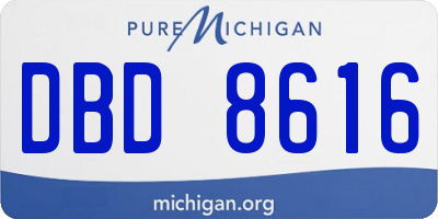 MI license plate DBD8616