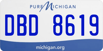 MI license plate DBD8619