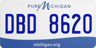 MI license plate DBD8620
