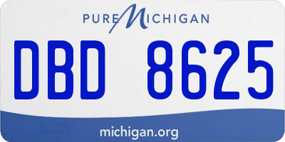 MI license plate DBD8625