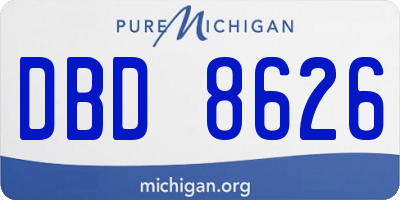 MI license plate DBD8626