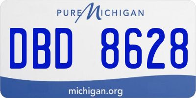 MI license plate DBD8628