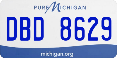 MI license plate DBD8629