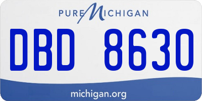 MI license plate DBD8630