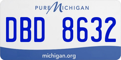 MI license plate DBD8632