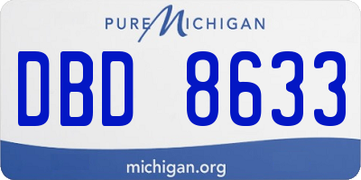 MI license plate DBD8633