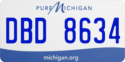MI license plate DBD8634