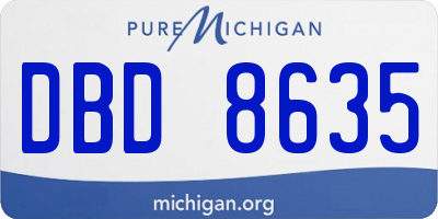 MI license plate DBD8635
