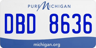 MI license plate DBD8636