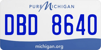 MI license plate DBD8640