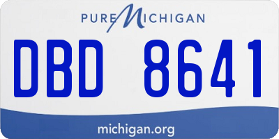 MI license plate DBD8641