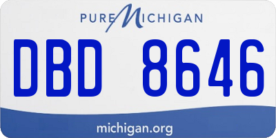 MI license plate DBD8646