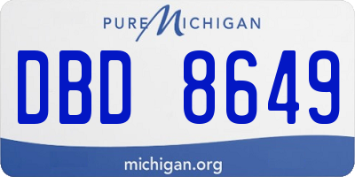 MI license plate DBD8649