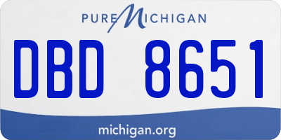 MI license plate DBD8651