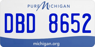 MI license plate DBD8652