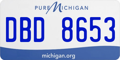 MI license plate DBD8653