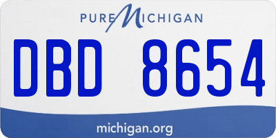 MI license plate DBD8654