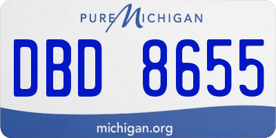 MI license plate DBD8655