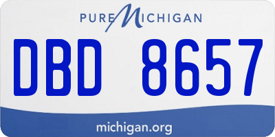 MI license plate DBD8657