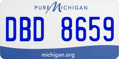 MI license plate DBD8659
