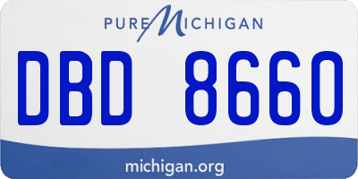 MI license plate DBD8660