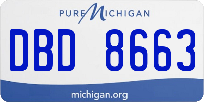 MI license plate DBD8663