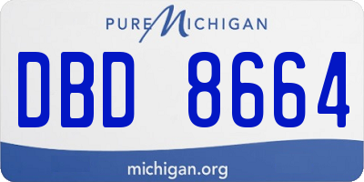 MI license plate DBD8664