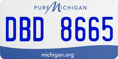MI license plate DBD8665