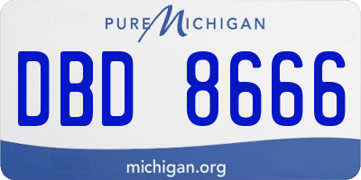 MI license plate DBD8666