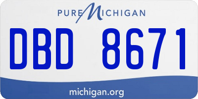 MI license plate DBD8671