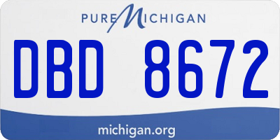 MI license plate DBD8672