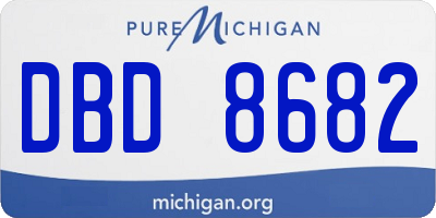 MI license plate DBD8682