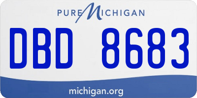 MI license plate DBD8683